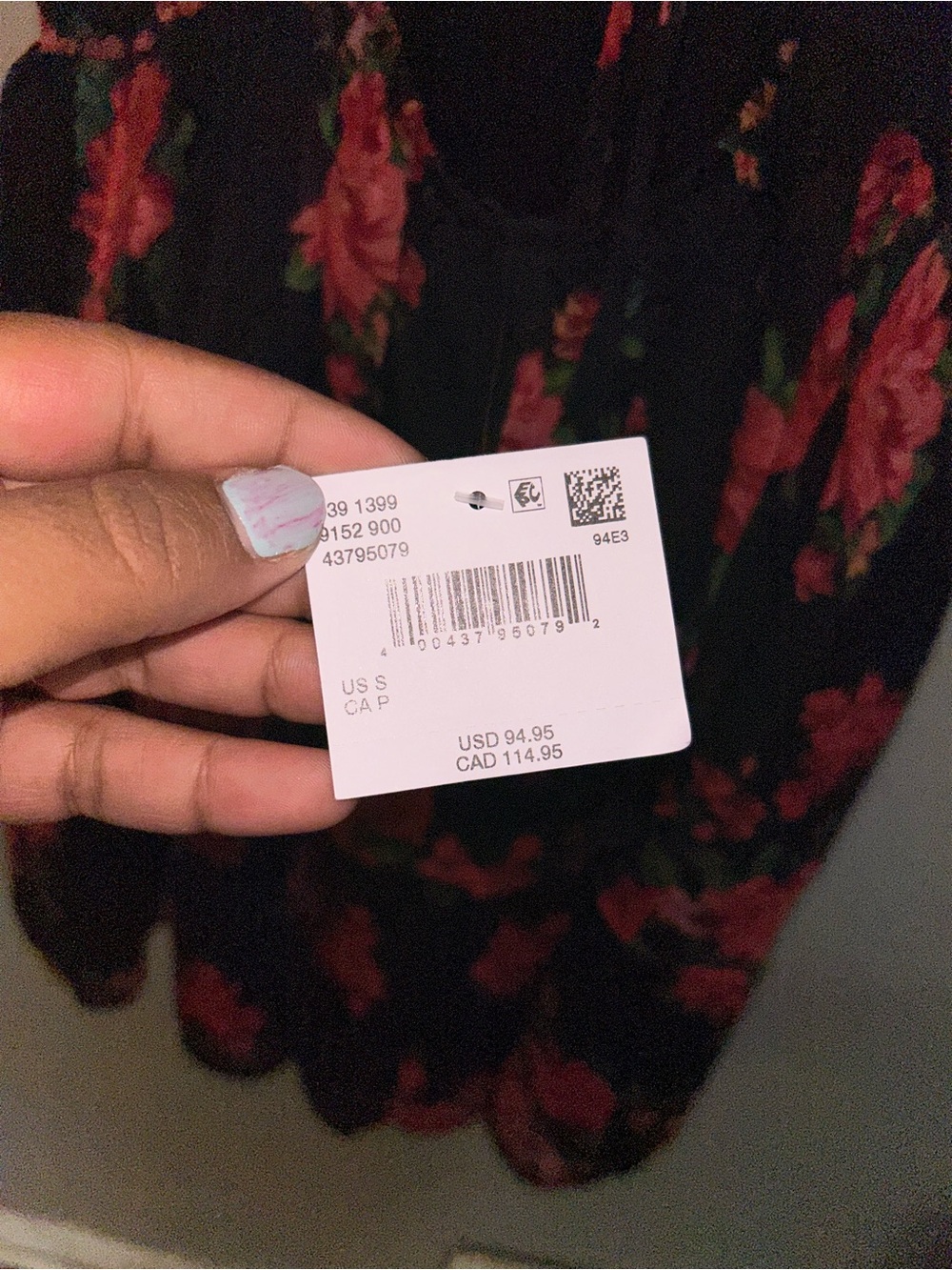 American Eagle Outfitters Dress - black/red floral Ruched Tie-Back Mini  NWT - Picture 8 of 12